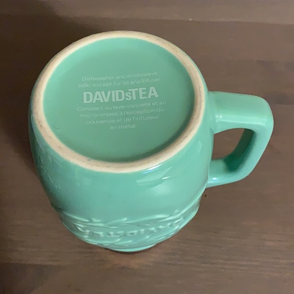 David’s Tea Blue Ceramic Mason Jar Mug with Infuser - Picture 7 of 10